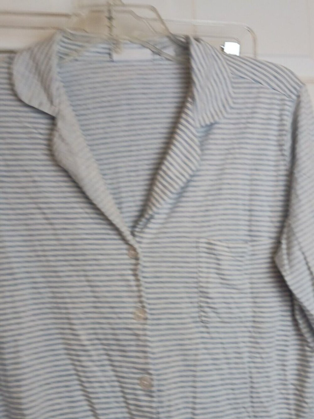 Van Winkle & Co Pajama Set Womens Large \ Striped Button Long Sleeve Pants #D-40 - Picture 10 of 13